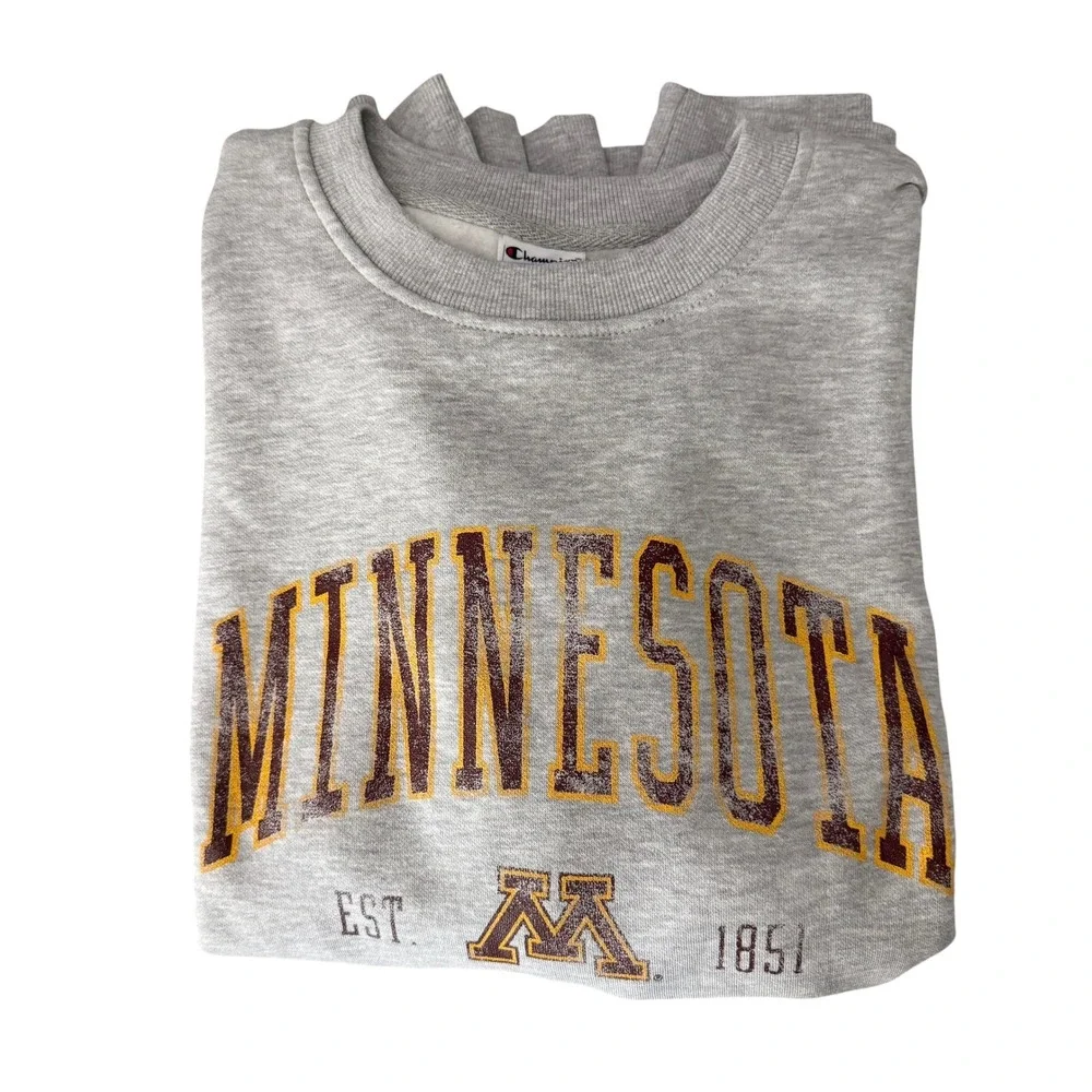 Champion Sweatshirt Mens Medium Grey NWT Minnesota Golden Gophers Crewneck